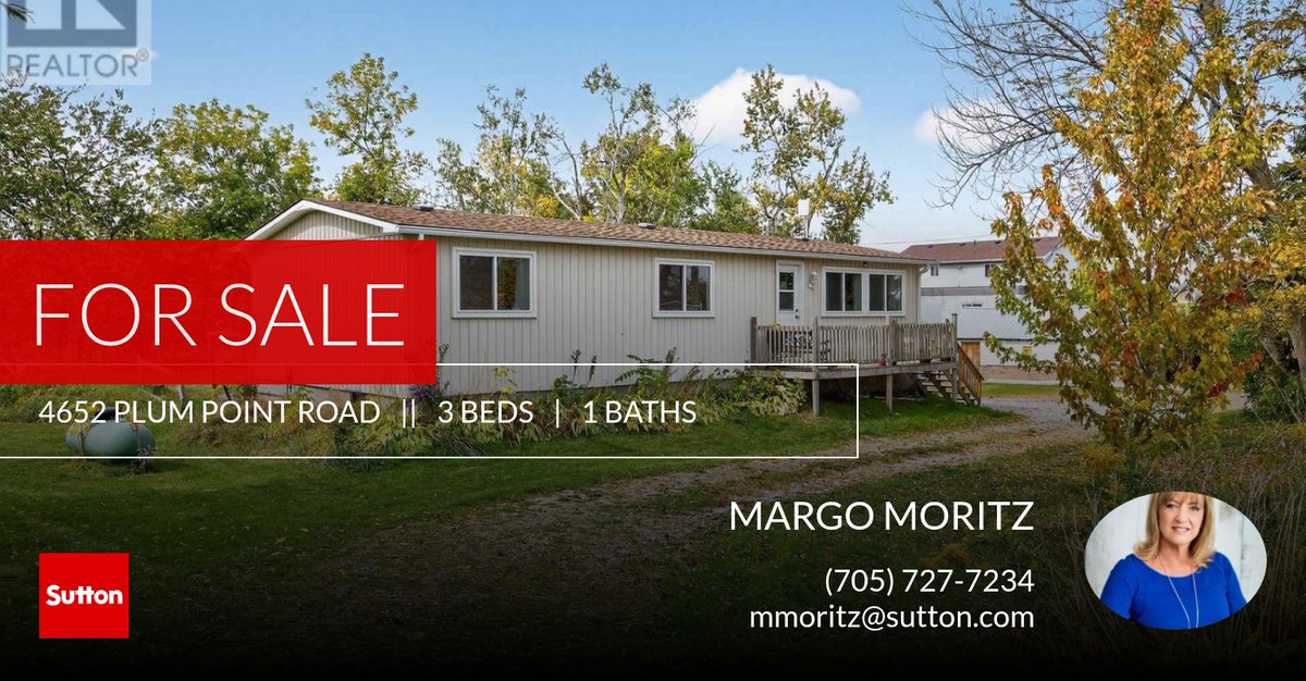 MargoMoritz's tweet photo. This 3 bedroom home in Ramara with a short drive to all the amenities in Orillia could be yours! Call me at (705) 727-7234 to schedule a showing.

Move with Margo https://t.co/JgXD3NiZar https://t.co/5rCZmYFUqI