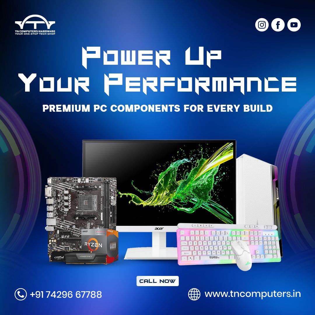 Tncomputerstech's tweet image. ⚙️ Power Up Your Performance!
Get premium PC components for every build 💻🔥
Ryzen processors, RGB keyboards, Acer monitors &amp;amp; more — all under one roof!
👉 tncomputers.in

#TNComputers #PCBuild #TechDeals #GamingPC #Ryzen