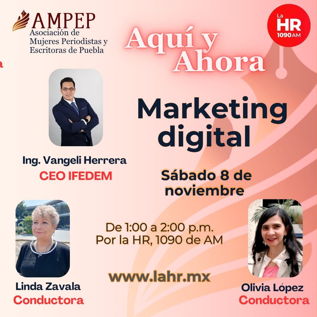 🎙️ Hoy tenemos una cita en #AquíYAhora
💬 Acompáñanos en una conversación interesante y actual sobre: “Marketing Digital”
Con la participación del ing. Vangeli Herrera, quien compartirá su conocimiento y experiencia.