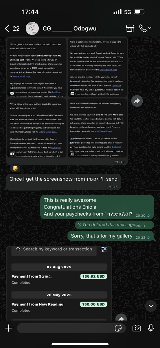 AgidaSeun's tweet photo. A student in my academy signed 4 exclusive contracts with one of the foreign companies we work with.

Each contract comes with a guaranteed paycheck of $1100 + 50% profit share.

And she signed 4❗️

Good days are getting better. 🎶 https://t.co/IJkdaqXr86