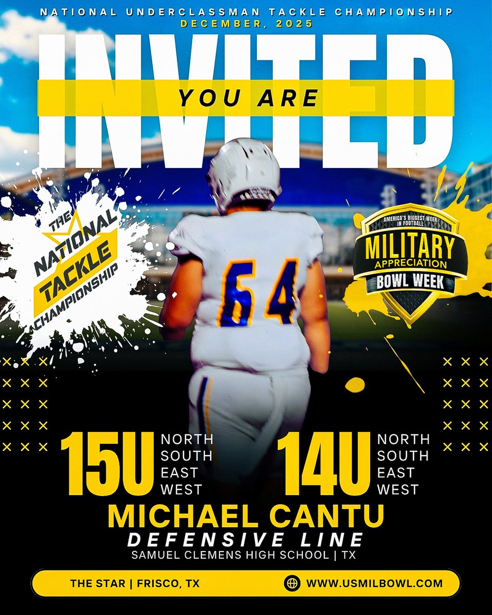 USArmyBowl's tweet photo. Michael Cantu  (@michaelcan46019), #WeHaveAJerseyForYou. Click below to nominate an athlete: https://t.co/YUYSKWM8hz https://t.co/UBgbdHme1o