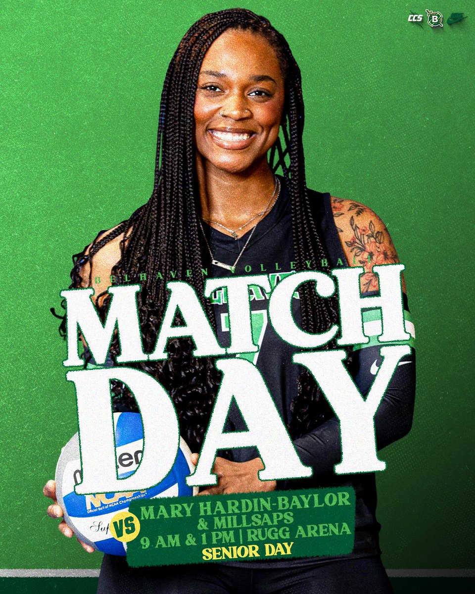 𝐒𝐞𝐧𝐢𝐨𝐫 𝐃𝐚𝐲 𝐢𝐧 𝐑𝐮𝐠𝐠 

🆚  | UMHB &amp; Millsaps
⏰  | 9 AM &amp; 1 PM
📍  | Rugg Arena
🔗  | linktr.ee/BelhavenVB

#GoGreen