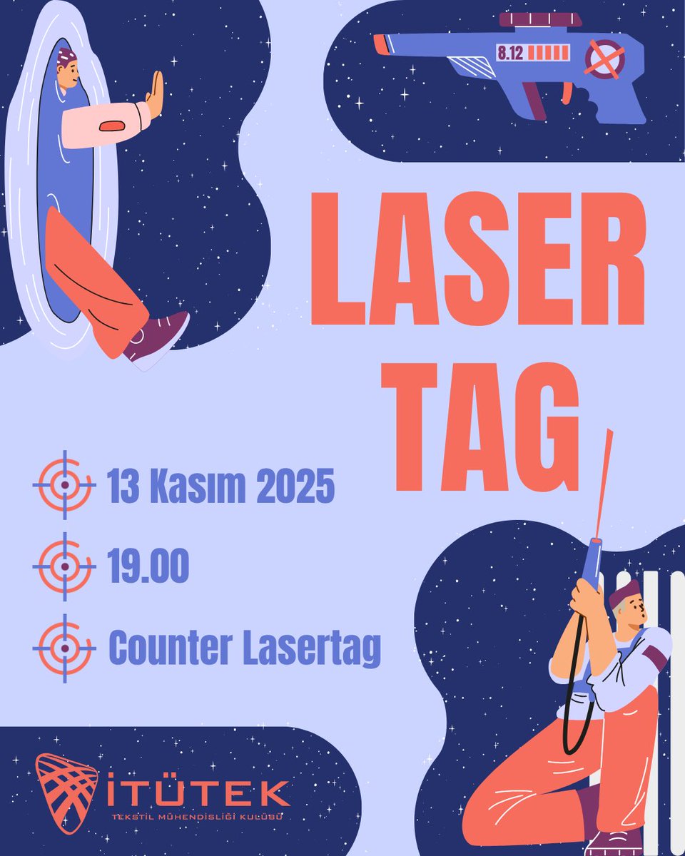 itutek's tweet photo. Dönemin temposuna kısa bir ara veriyoruz!
Bu Perşembe, 13 Kasım 19.00’da Counter Lasertag’de buluşuyoruz.
Rekabet, enerji ve eğlence dolu bir akşam seni bekliyor!
📍 Counter Lasertag
📅 13 Kasım Perşembe • 19.00
Katılım için bio’daki formu doldurmayı unutma! https://t.co/EbHbV3zMXv