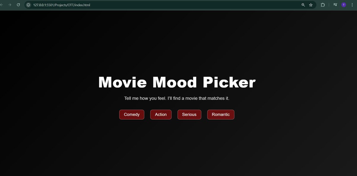 TEJAS5A65's tweet image. Stop scrolling. 🛑 What if a 30-second JS trick could pick a movie that matches your exact mood? 😂💥🎭❤️ I made it happen. Click, watch, feel. Your Netflix nights will never be the same. #JavaScript #JavascriptDevelopers #buildinpublic #WebDevelopment