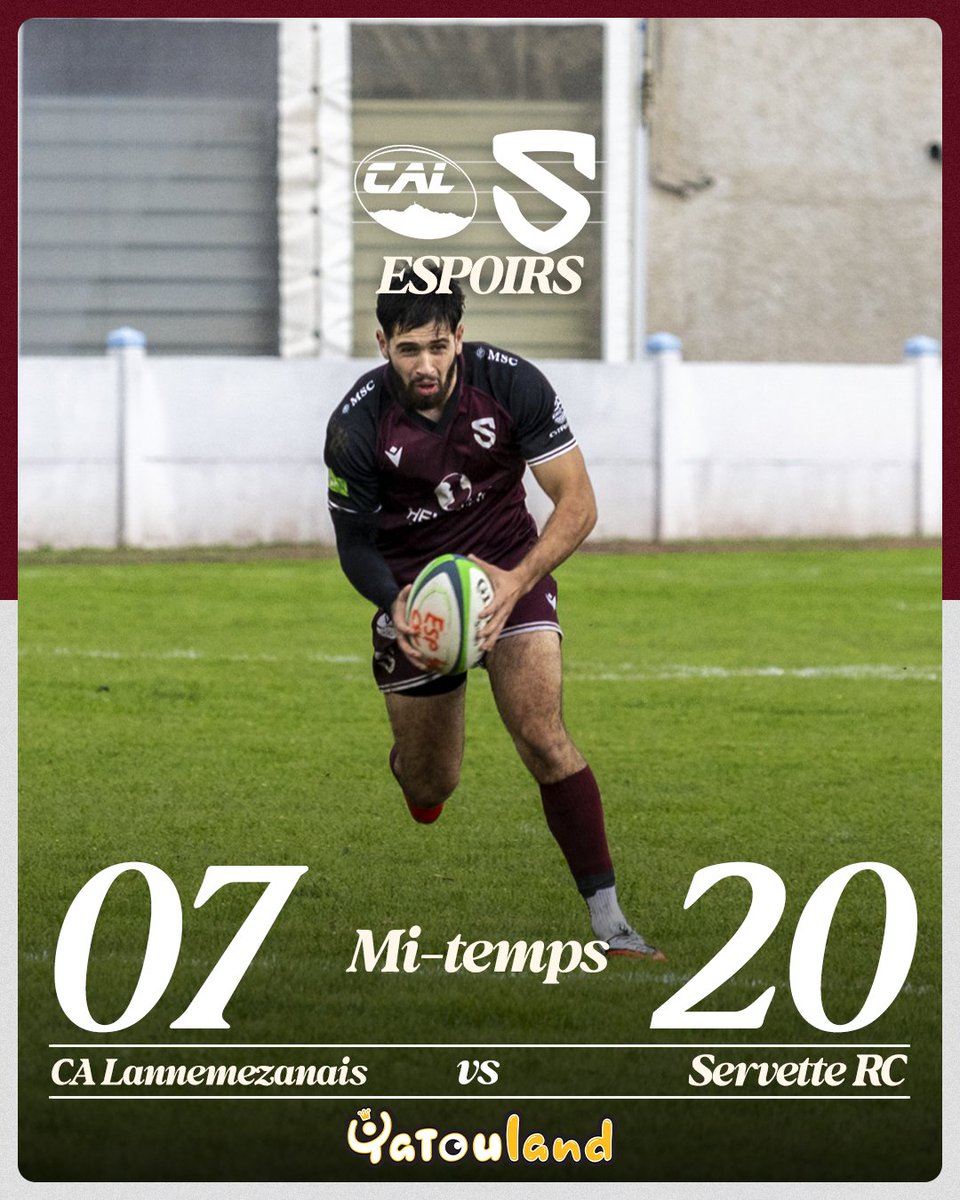 𝗠𝗜-𝗧𝗘𝗠𝗣𝗦 | 𝗘𝗦𝗣𝗢𝗜𝗥𝗦 ⏸️

Nos Espoirs sont devant à la mi-temps (20 à 07) ! 🔥

📲 Suivez le déroulé du score sur nos stories Instagram &amp; Facebook

#NotreHistoireContinue #AllezGrenat 
Présenté par Yatouland 
📸 Show Media Live