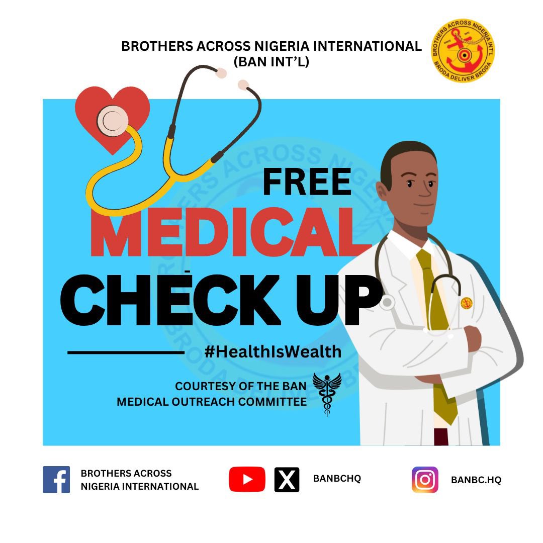 banbchq's tweet photo. CALABAR!!! ARE YOU READY! 

The BAN Medical Outreach would be in your city for a FREE Medical Checkup session for residents of Calabar South Municipality later this month! 

This event would cater for over 1200 people and it aims to promote health awareness and provide basic health screenings to people of this community. 

We'll share more details closer to the date.

Looking forward to seeing you at the event!