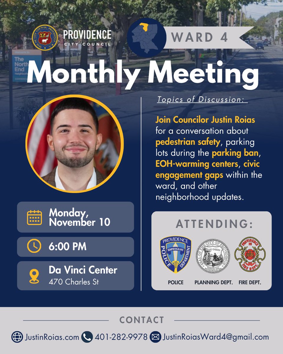Good morning, neighbors!

Just a friendly reminder that our monthly meeting will be held this Monday, November 10th, at 6:00 PM at the DaVinci Center.

We have a full agenda this month — from neighborhood updates to city news — so please help spread the word and invite your