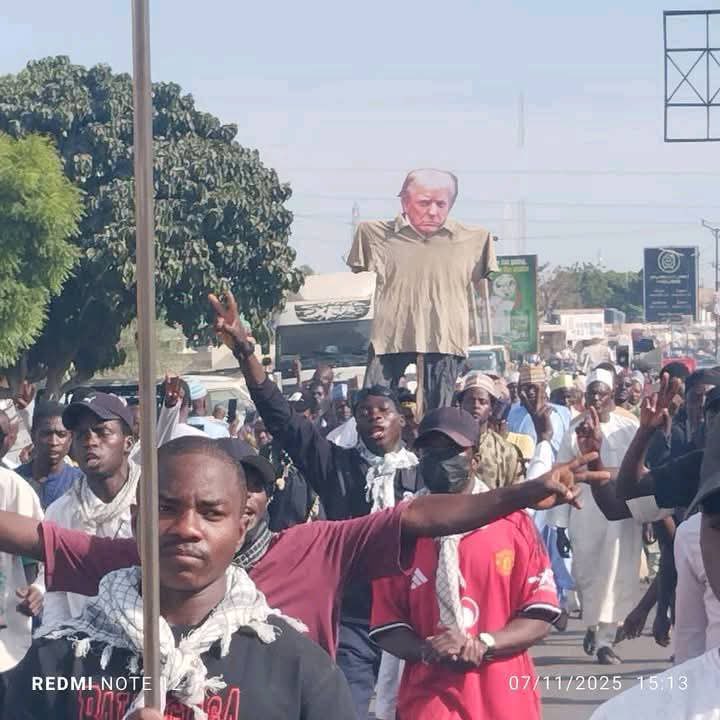 JUST NOW: Hundreds of terrorists sympathizers in Kano State have come out in a protest to strongly condemn the remarks made by U.S. President Donald Trump about attacking Nigeria.
