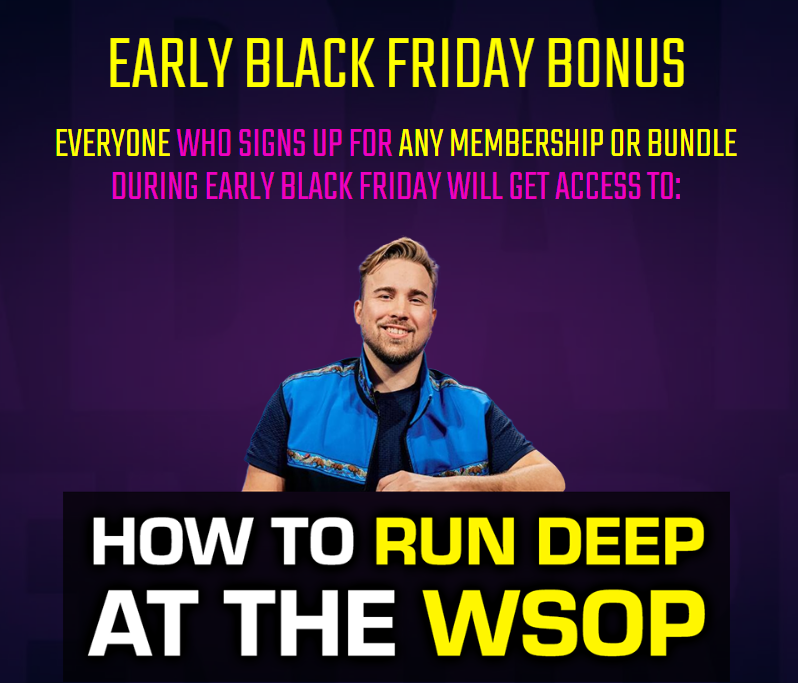 📢 <a href="/PokerCoaching_/">PokerCoaching.com</a>'s EARLY BLACK FRIDAY SALE IS ON NOW! 🥳
🔗 Link: bit.ly/4qSGXZg
👉 <a href="/JonathanLittle/">Jonathan Little</a> will give members access to "HOW TO RUN DEEP AT THE <a href="/WSOP/">WSOP - World Series of Poker</a>"! 📈
♠️♥️♣️♦️
#PokerLifeMedia