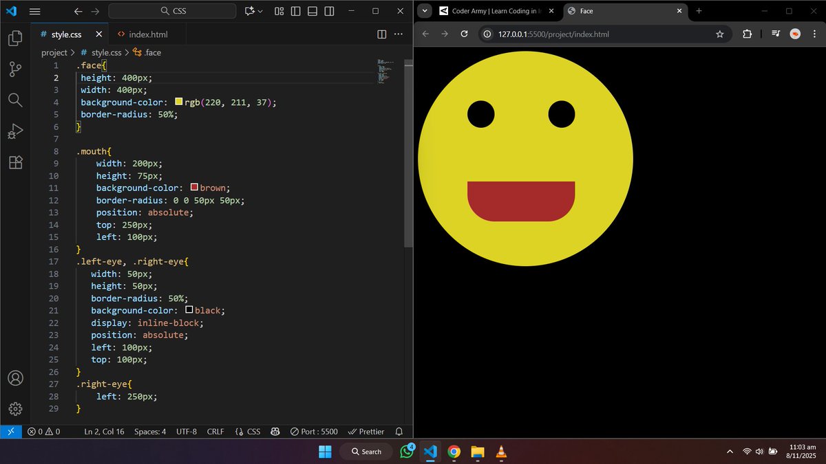 ahmad_faizi18's tweet image. Day 5/100 of #WebDev 

🚀 I Covered  these topics🔥

🔹 Mastering Flex Box 
🔹 Flex Direction 
🔹 Mastering Justify Content 
🔹 Practice Project(emoji) 

💡 Takeaway:
Small steps every day become big results👍

#100DaysOfCode 
#CodingChallenge 
#LearningInPublic 
#Coding