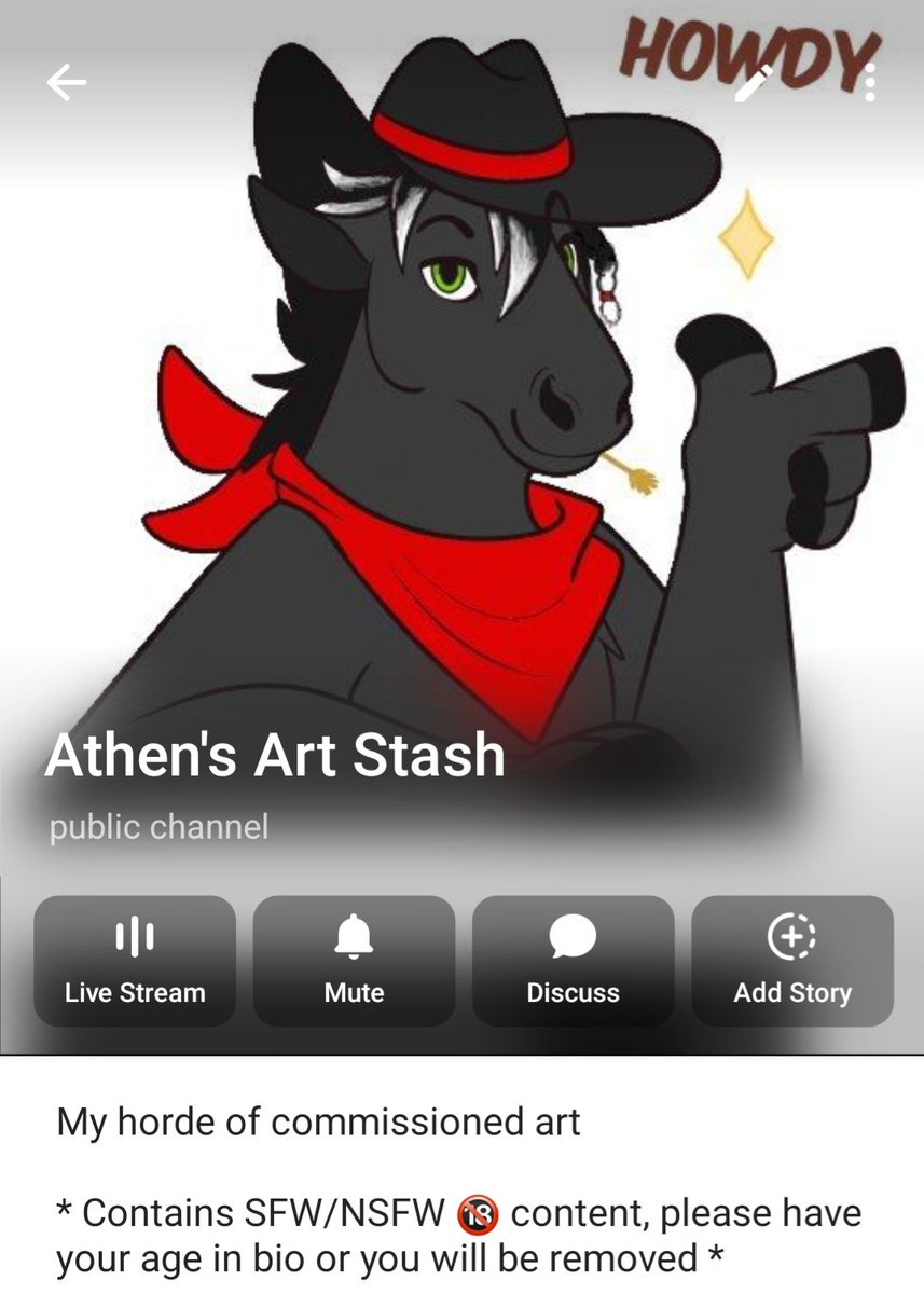 I'm pretty slack at sharing my art comms. And when I do get around to posting they're scattered across different platforms.

So instead I've made a telegram channel to be my central gallery from now on.

Please check it out if you're interested~

t.me/athens_art_sta…