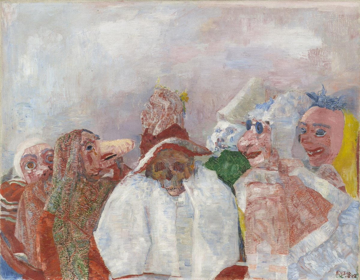 ArtistEnsor's tweet image. Masks Confronting Death #artbots #ensor