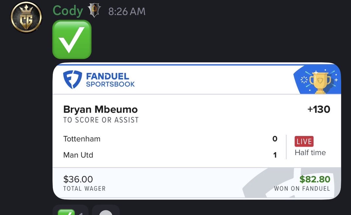 Mbuemo (+130) 1st Half Cash ⚽️✅

Good start to the day 🫡 

Plays ➡️ marcusbeau.com