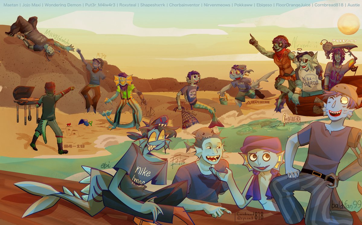 e_vli58143's tweet image. 🦈DENIED COLLAB 2025📷I&apos;m thrilled to have been invited to collaborate. It was such a joy to draw Denied again after so long, and I really enjoyed seeing everyone&apos;s uniquely expressive art. Thank you so much for creating this precious opportunity!