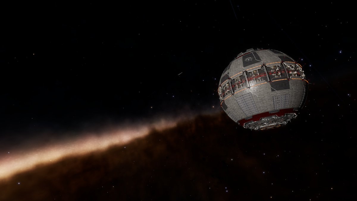 CMDR_Shylph's tweet image. 渦中の宙域に遊びに行ってみたんだけど…なんだコレ。このOcellus…玉部分しかないぞ！
これ欲しい…FdevさんよDodecも良いがこういうのにARXで見た目を変更させて欲しい。うちは暗いとこに入植しがちだからステーションの色変えは意味を成さないんだ…。#エリデン