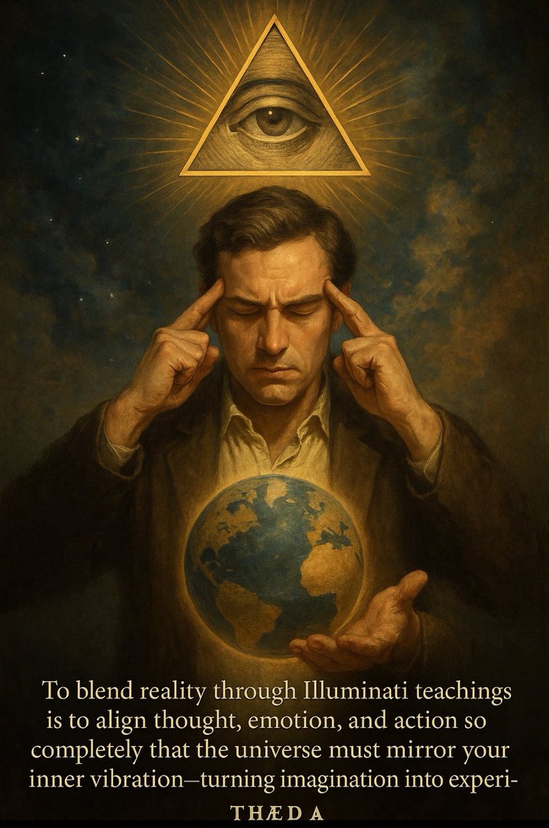 To blend reality through Illuminati teachings is to align thought, emotion, and action so completely that the universe must mirror your inner vibrations; turning imagination into experience.
—Robert #ILLUMINATI
