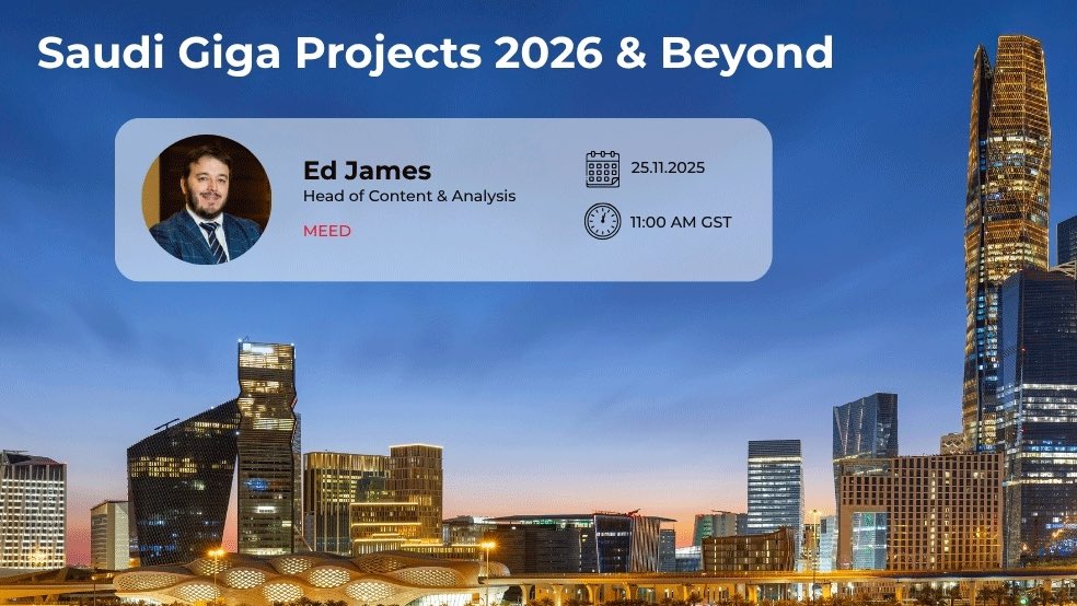 هام🚨| أعلنت ميد عن تنظيم مؤتمر افتراضي بعنوان المشاريع العملاقة في المملكة العربية السعودية - 2026 وما بعدها - يوم 25 نوفمبر 2025

يتضمن المؤتمر: 

- تسليط الضوء على مشروع بوابة الملك سلمان الضخم الذي اعلن مؤخرًا ومبادرات أخرى تحت مظلة PIF

- تحديثات عن المشاريع الحالية 

-