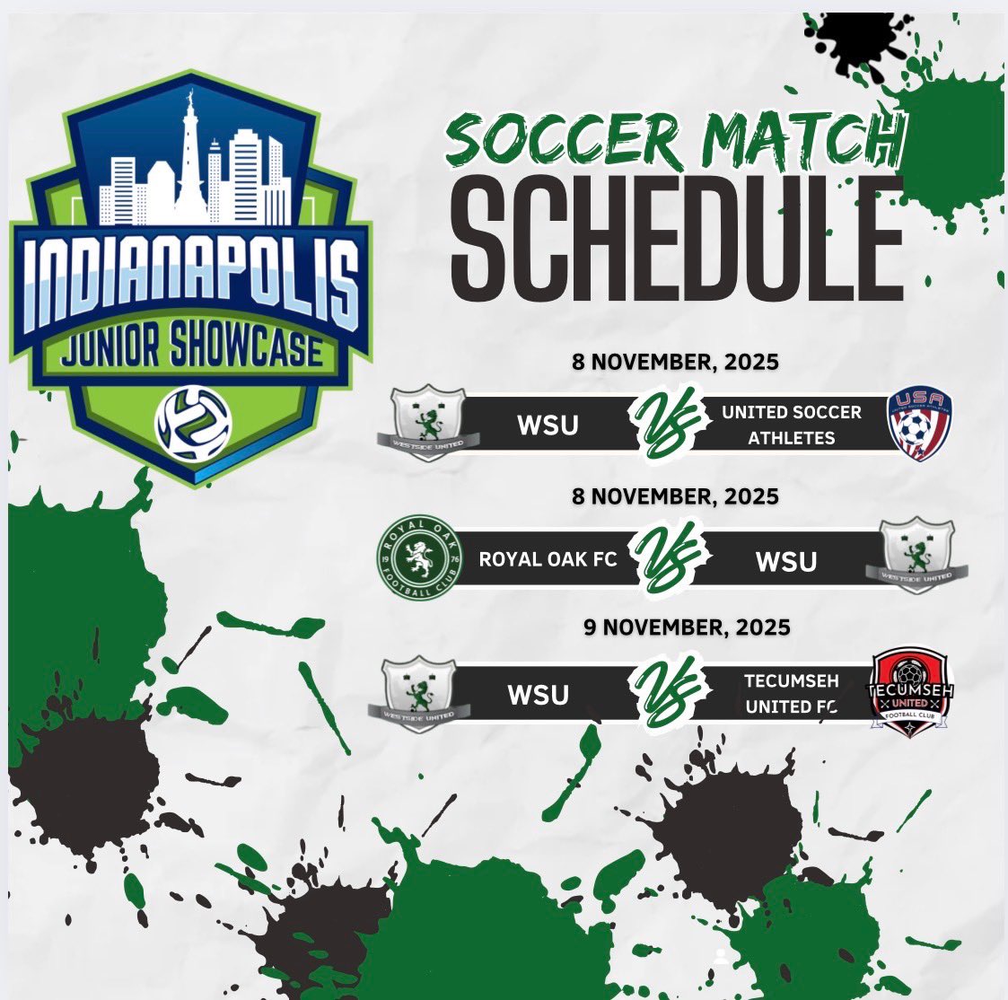 The girls kick off their club season today at the Indianapolis Junior Showcase!  Looking forward to a great season!  #futureisnow #westside