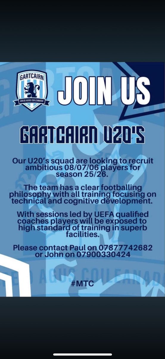 Looking to add a couple of players to a very talented squad! If you are looking for a new challenge please get in touch.