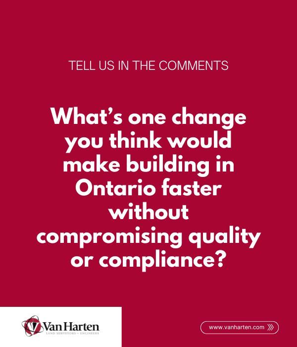 VanHartenSurvey's tweet image. Ontario’s building process can be complex but everyone has ideas for making it better. 🏗️
What’s one change you think would make building in Ontario faster without compromising quality or compliance?

#VanHarten #OntarioConstruction #DevelopmentMatters #BuildingSmart