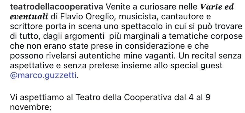 marco_guzzetti's tweet photo. #flaviooreglio #marcoguzzetti #teatrodellacooperativa https://t.co/PDEfz5KSca