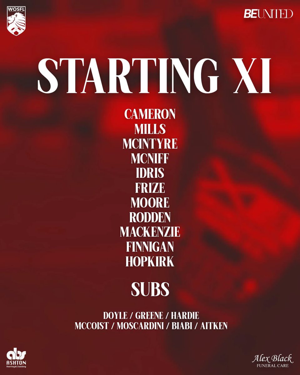 𝑺𝑻𝑨𝑹𝑻𝑰𝑵𝑮 𝑿𝑰

Here’s Your Drumchapel United Starting XI to face St.Cadocs in this afternoons WOSFL action at the Dewar.

#𝗕𝗘𝙐𝑵𝙄𝑻𝙀𝑫