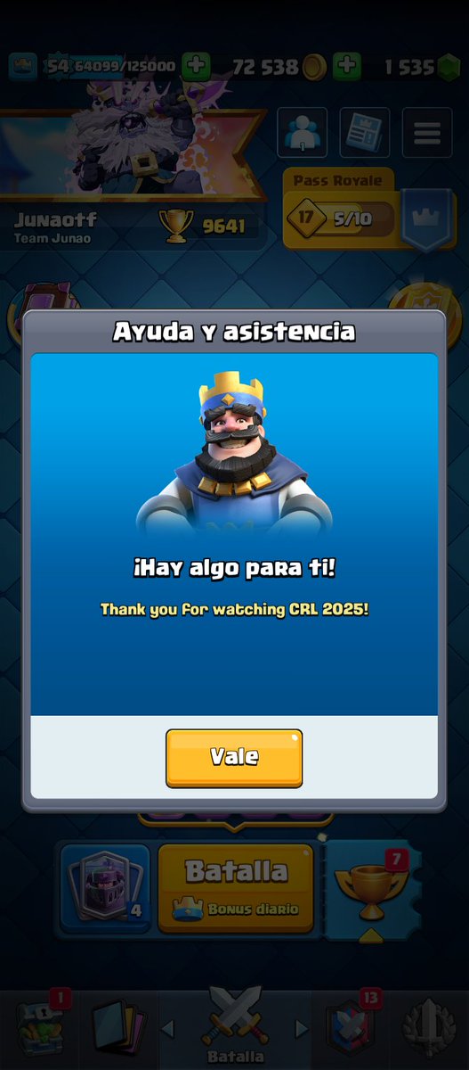 junaotf's tweet photo. Por fin me dieron la insignia por atinarle al pronóstico #ClashRoyale #supercell #junaotf https://t.co/5I61Go34sH