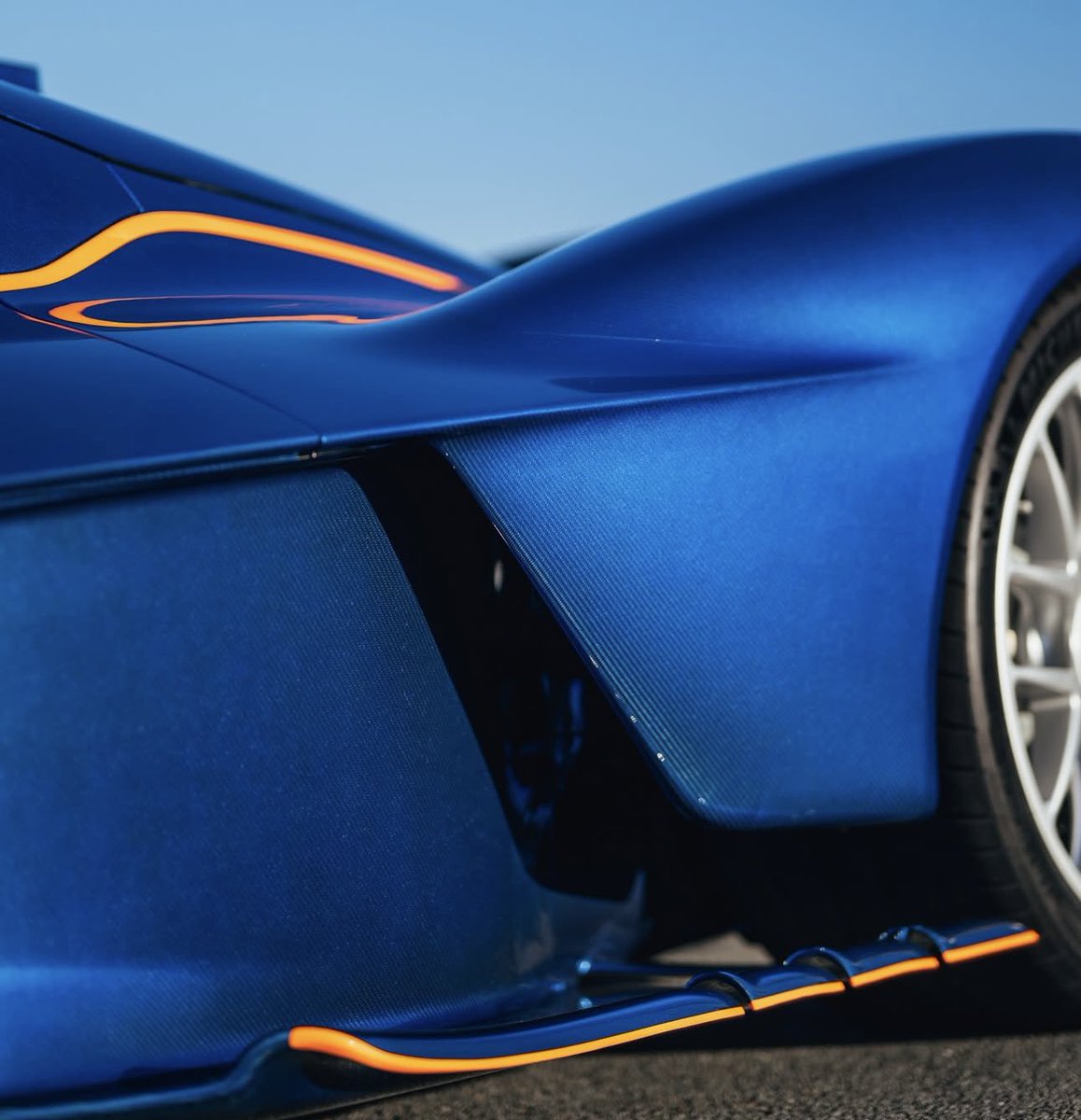 Exposed W Staysail Blue-tinted carbon fiber Aston Martin Valkyrie Spider