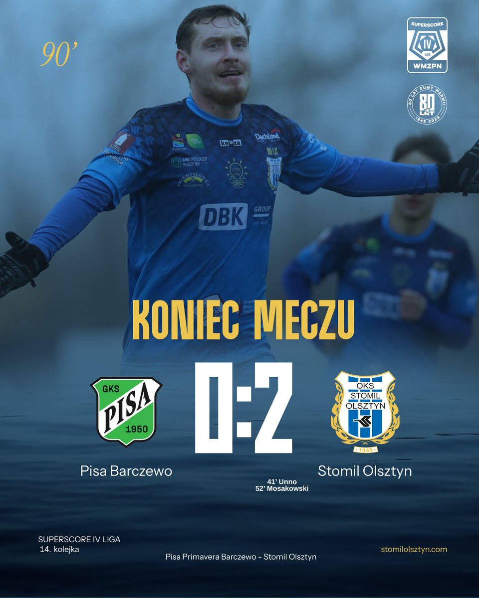 StomilOlsztynSA's tweet photo. FT | Ostatni wyjazd w tym roku z kompletem punktów! Brawo Dumo Warmii! ⚪🔵
---
#BARSTO 0:2 https://t.co/L3VOkTLk3Y