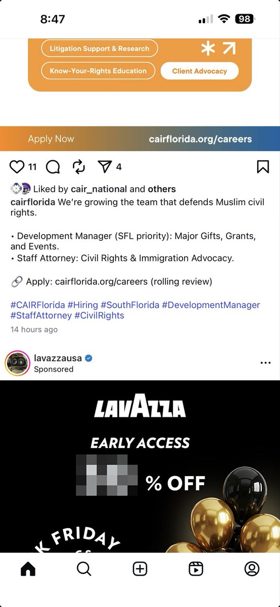 CAIRFlorida's tweet photo. We're growing the team that defends Muslim civil rights.
Development Manager (SFL priority): Major Gifts, Grants, and Events. 
Staff Attorney: Civil Rights &amp; Immigration Advocacy. Apply: https://t.co/deAGyOGiDz #CAIRFlorida #Hiring #SouthFlorida #DevelopmentManager #StaffAttorney https://t.co/5MAYBnLwUp