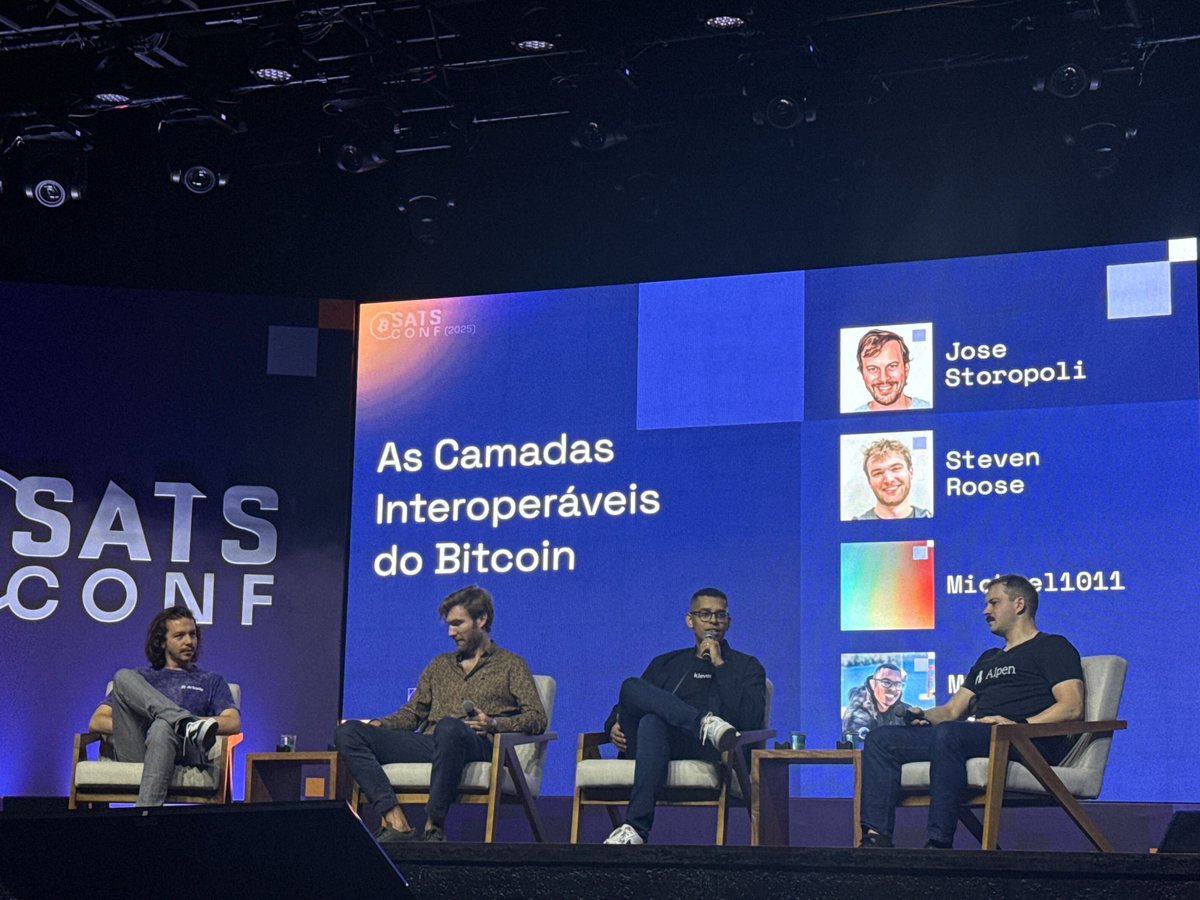 Mais um dia de <a href="/satsconf_/">Satsconf</a>!  <a href="/marlonbrgomes/">Marlon Gomes</a> está no palco falando sobre interoperabilidade do Bitcoin! 🔥