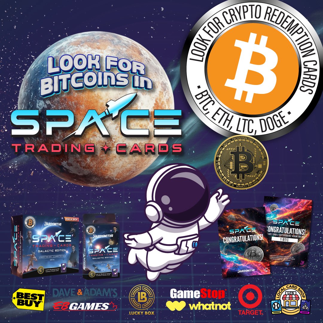 SPACE OUT this weekend! Currency SPACE Trading Cards are ready for you to  uncover your STEM heroes with a chance to find FULL Bitcoin redemption cards!  #Cardsmiths #TradingCards #CurrencyCards #SPACE #GME