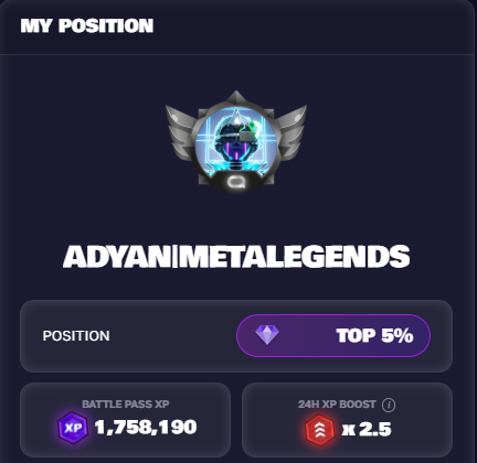 ArashH96732598's tweet photo. 🔥 Reached Platinum 4 on $spaace NFT Marketplace Battle Pass! with a x2.5 multiplier!💎
Earning 50K–60K XP daily from listings, trading, bidding, and completing quests! 🚀
Ready to climb the ranks and earn big? 🌟
👉 https://t.co/L0yWThaOek
#NFTs #Airdrop #SpaaceMarketplace https://t.co/AlZairbeA8