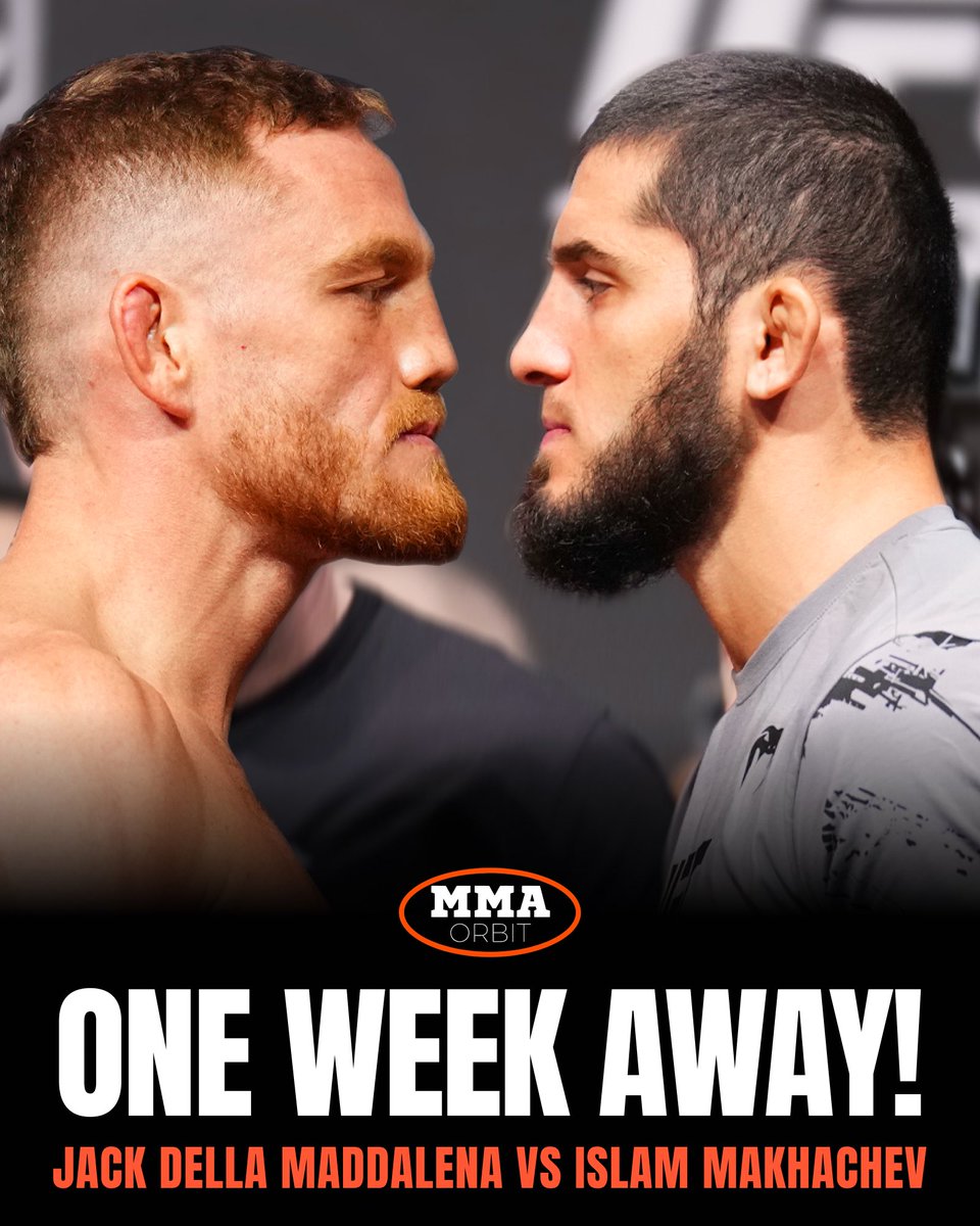 ONE WEEK AWAY! 🤩👑 

🏆 DELLA MADDALENA 🆚 MAKHACHEV 🇷🇺
🏆 SHEVCHENKO 🆚 ZHANG 🇨🇳
🇺🇸 BRADY 🆚 MORALES 🇪🇨
🏴󠁧󠁢󠁥󠁮󠁧󠁿 EDWARDS 🆚 PRATES 🇧🇷
🇺🇸 DARIUSH 🆚 SAINT DENIS 🇫🇷

#UFC322 is almost here… 🔥🔥🔥