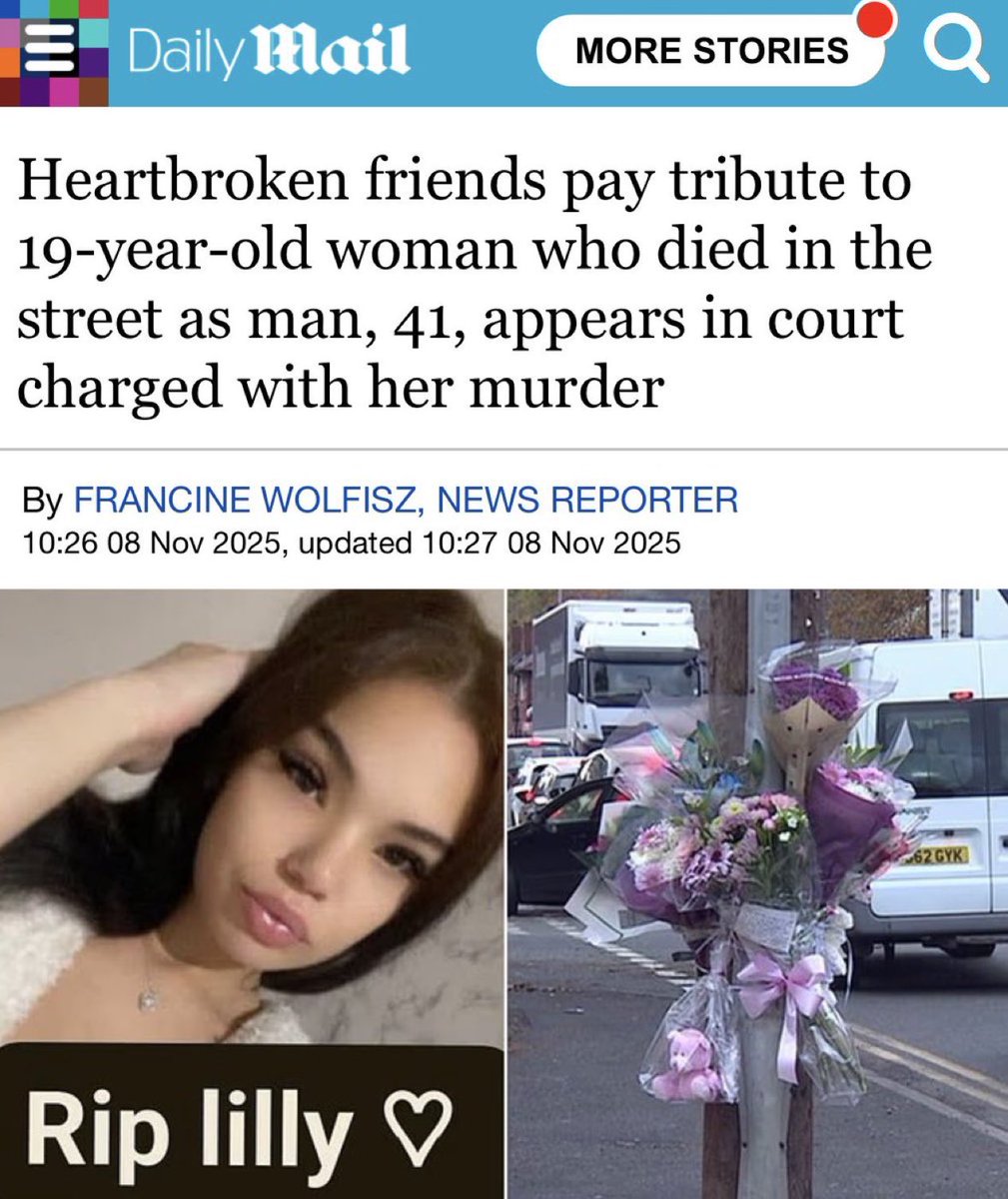 Lily Whitehouse was a 19 year old girl.

She was murdered 3 nights ago by 41 year old Mohammed Azim.

How many more young lives must be destroyed our streets are a war zone.