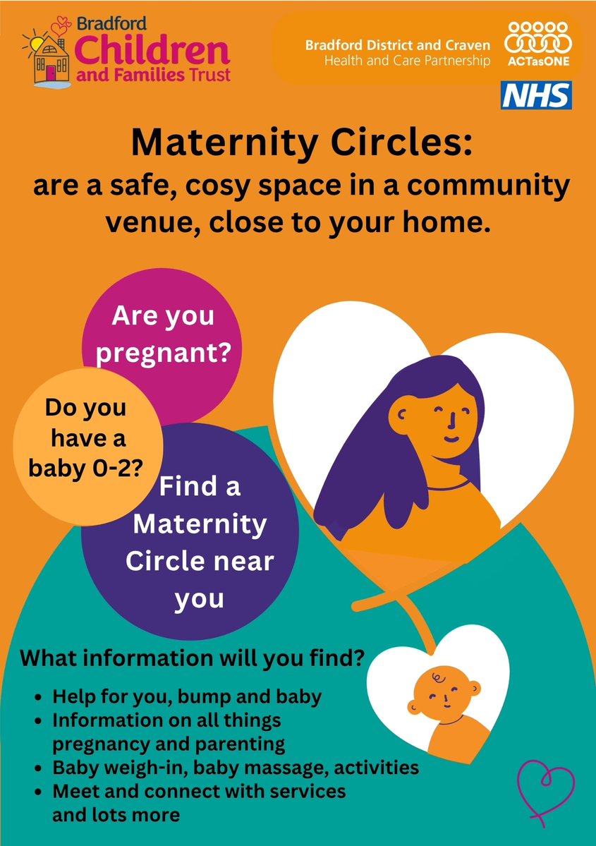 ActAsOneBDC's tweet image. Baby Week 2025: Maternity Circles: Caring for you, Caring for baby

Join us for Baby Week and take part in Maternal Journaling activities, and meet the Dads matters team

November 17, 12:30 pm - 2:00 pm
📍Community Works, Undercliffe Lane, BD3 0DW