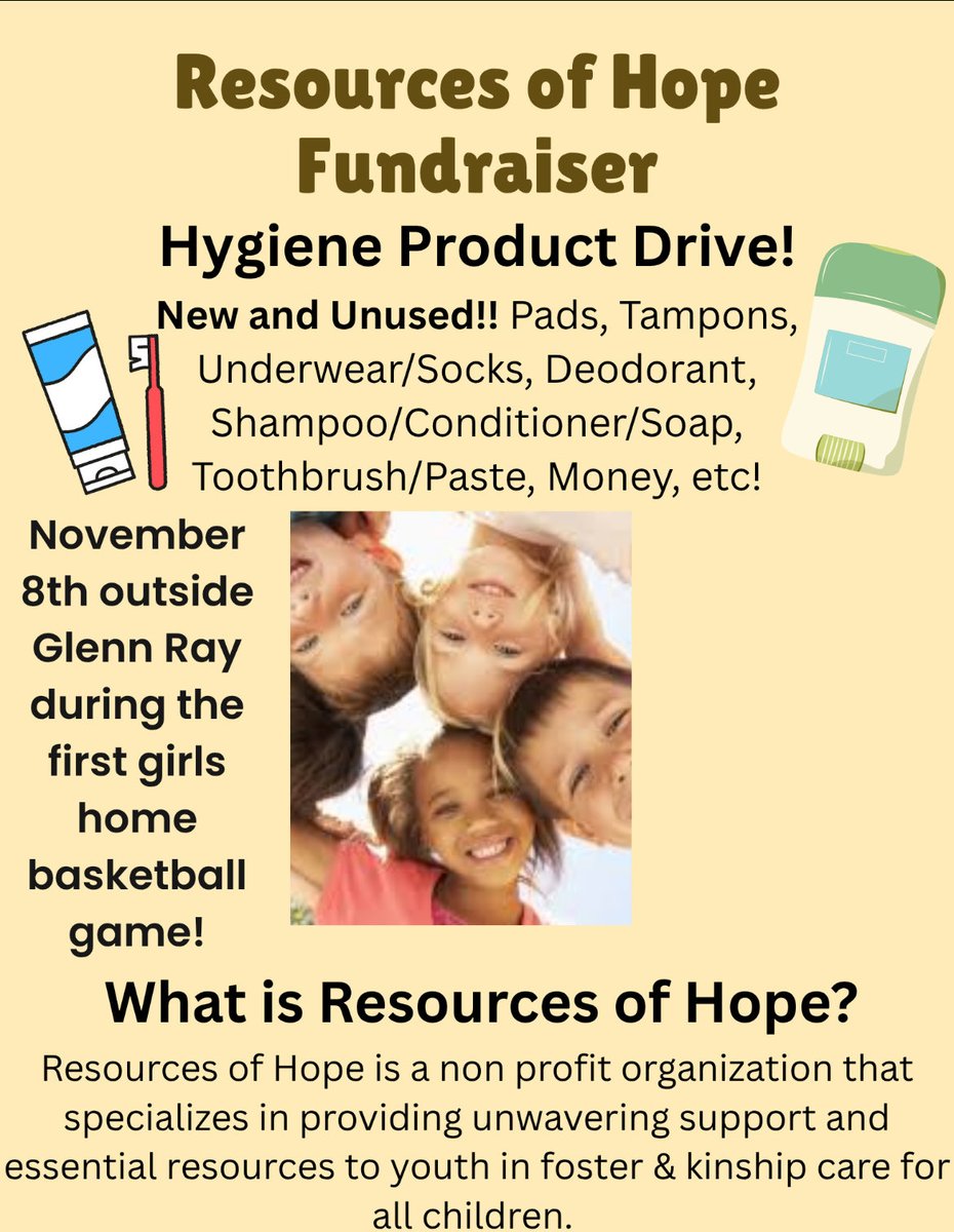 whitelandsports's tweet photo. Coming to the GBB home opener tonight? The Student Athletic Leadership Council is partnering up with Resources of Hope to do a hygiene product drive! 👇👇 https://t.co/uJMOVfFCt8