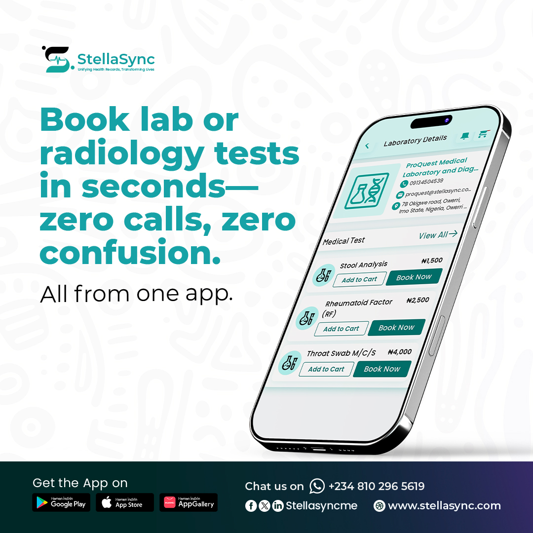 stellasyncme's tweet image. Book lab &amp;amp; radiology tests in seconds.

👉 Try the booking feature in the app

#StellaSync #StellaSyncEMR #EMR #PatientCare #HealthcareInnovation #Healthcare #HealthTech #HealthcareTech #LabTestBooking