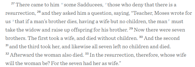 revcjackson's tweet image. Many churches will be hearing this passage this weekend. 

Don&apos;t be confused, though. You&apos;re not allowed to marry your brother&apos;s widow. To even think of such a thing is evil and disgusting.