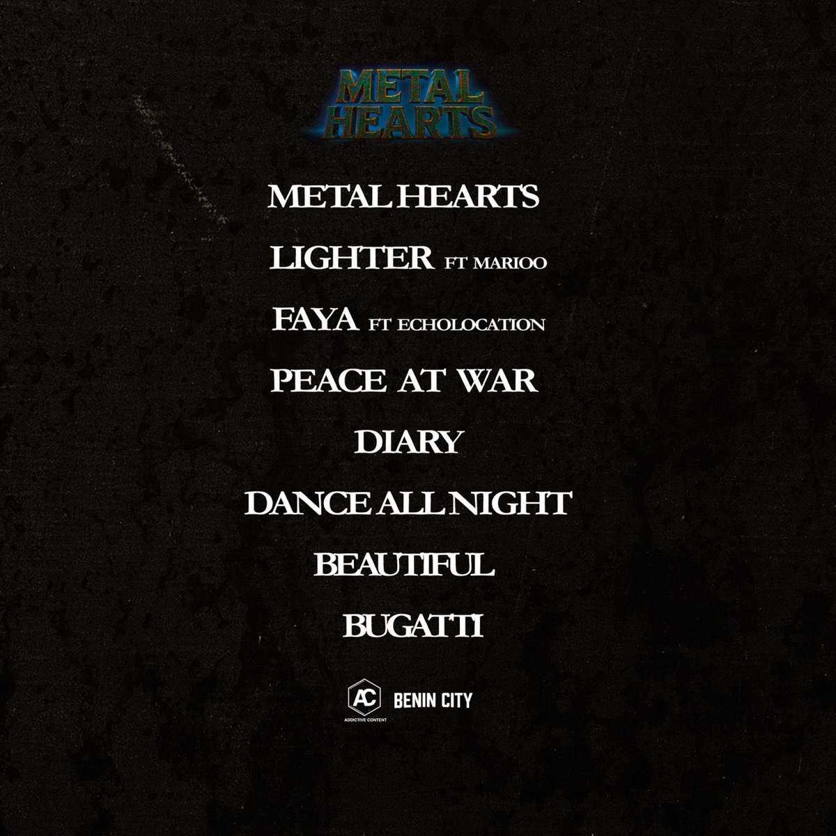 thisisWurlD's tweet image. METAL HEARTS, 8 NEW SONGS 
Tuesday, Nov 11th 

Official Art designed by Ken Nwadiogbu
