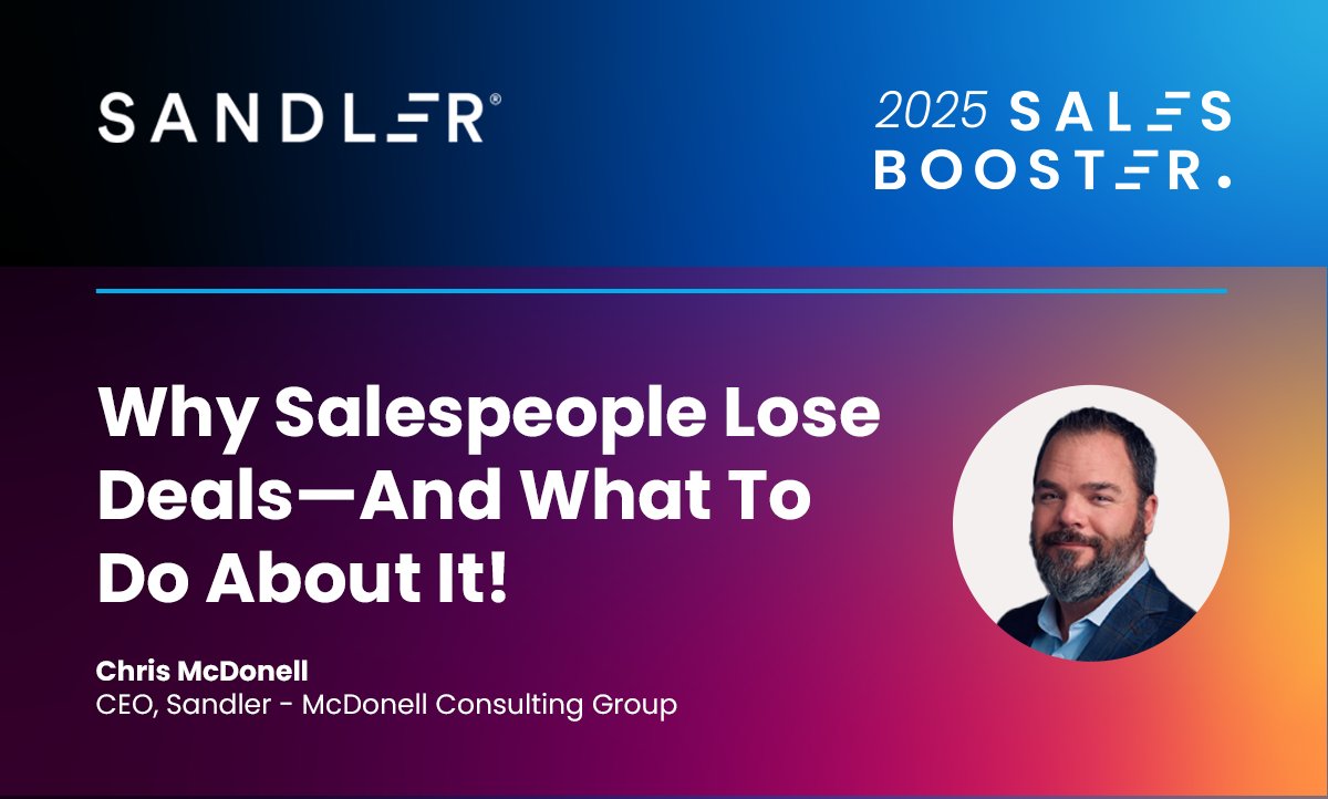Winning in sales is all about strategy and precision. Instead of rushing to “sell,” focus on qualifying leads, engaging the right decision-makers, and creating clear next steps.

Learn more from Chris McDonell at: sandler.com/blog/top-reaso…

#SalesStrategy
