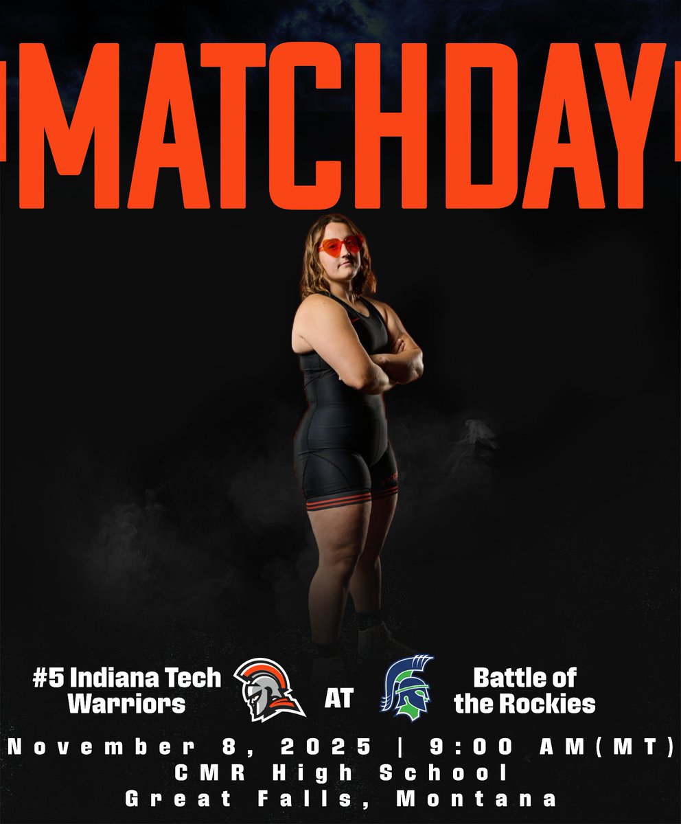 It’s MATCHDAY Warriors! #3 <a href="/INtechWrestling/">Indiana Tech Wrestling</a> battles at the Trine Invite today in Angola, Indiana starting at 9:30am, while #5 <a href="/ITechWWrestling/">Indiana Tech Women’s Wrestling</a> are across the country for the Battle of the Rockies in Great Falls, Montana starting at 9am (MT) #GoWarriors #WinIT