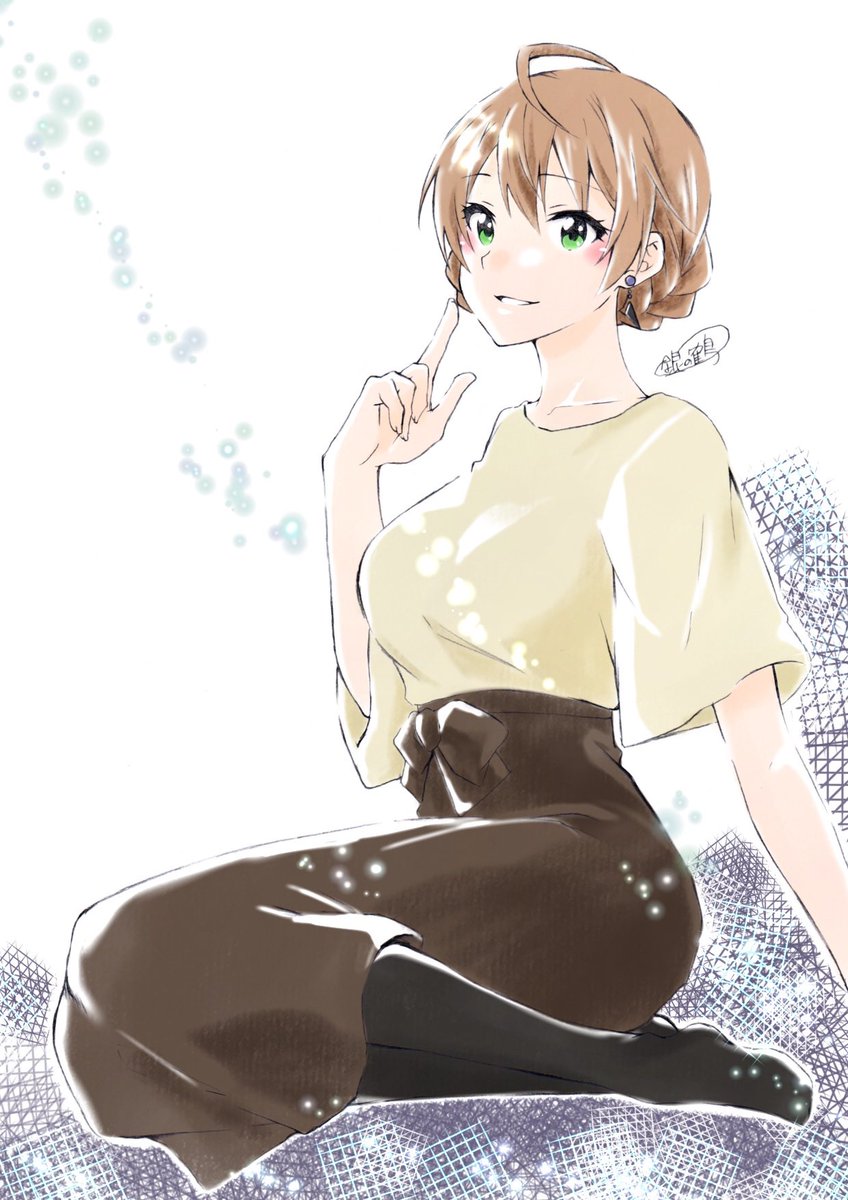 桜守歌織 「歌織さんの指が気に入ってる 小指から中指までが特に」|銀の鶴@パスタ会/あけぼの12のイラスト