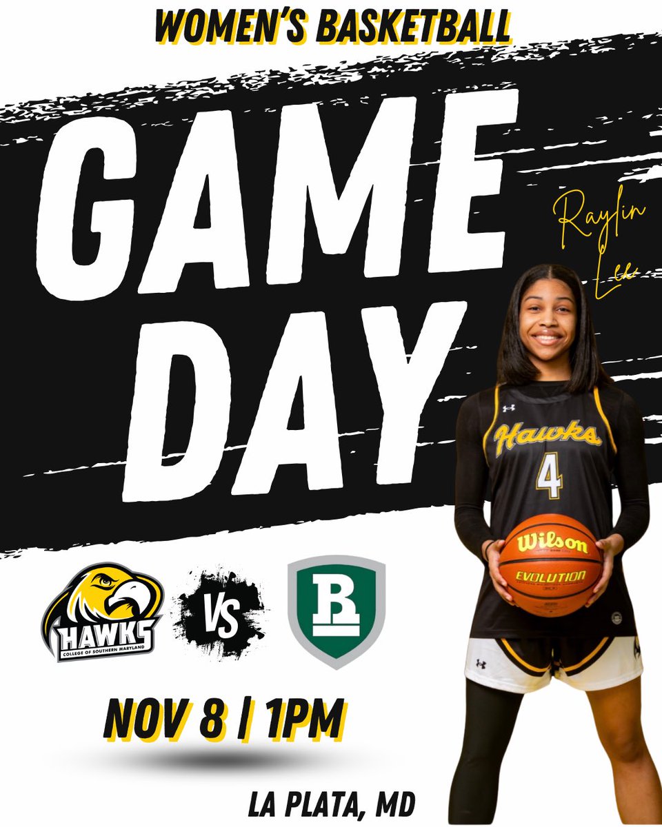 CSMHawksATH's tweet image. 🏀 Women’s Gameday 🏀

Southern Maryland (0-1, 0-0 MD JUCO)

🆚 Richard Bland (0-2)

⏰ 1 p.m.

📍 La Plata, Maryland (CSM Gymnasium)

📺 csmd.prestosports.com/stream

#CSMHawks 🦅
