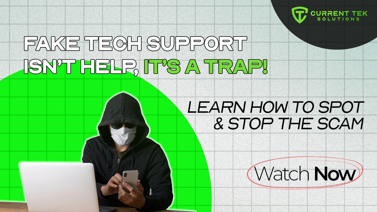 currentTEK's tweet image. Watch &amp;amp; learn how to spot fake tech support calls before they breach your systems.
Stay alert, stay secure — awareness is your first defense.
youtube.com/watch?v=ZzmQVn…

#TechSupportScam #CyberSecurity #PhishingAwareness