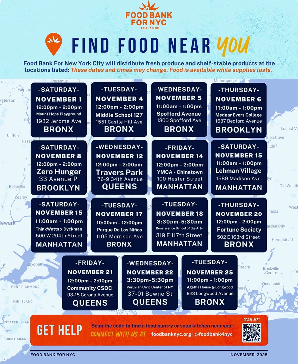 pateswork's tweet photo. Thank you @foodbank4nyc👏🏾🤍! #MobilePantry food distribution throughout #November. https://t.co/IAuOYBhY7Q We are here to provide information on resources during this difficult time. #FocusOnTheGood #HappySaturday #LoveandEducateYourself 💕 https://t.co/O6QfD7Esyn