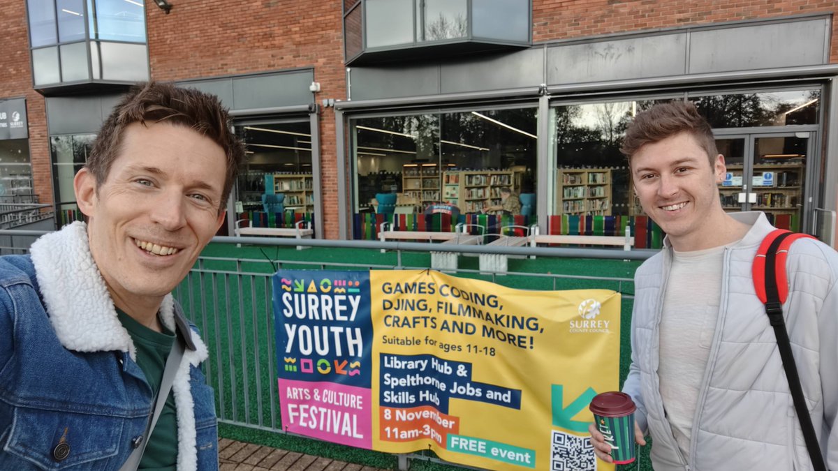 Code_Created's tweet image. Tom and I are having a fantastic day running our Code Created Coding Games workshop at the Surrey Youth Arts &amp;amp; Culture Festival at the Library Hub in Staines-Upon-Thames, working with young people.