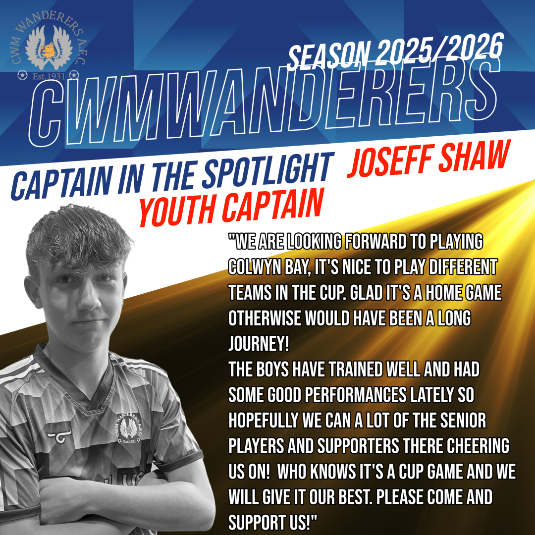 Youth skipper Joseff Shaw's thoughts on tomorrow big Youth game!

Both Joseff and the team would very much appreciate your support tomorrow at 2pm at Parc Afon Twrch to help them bring home the win in the West Wales Youth Cup!

See you all there ⚽️⚽️⚽️
#UPPACWM
