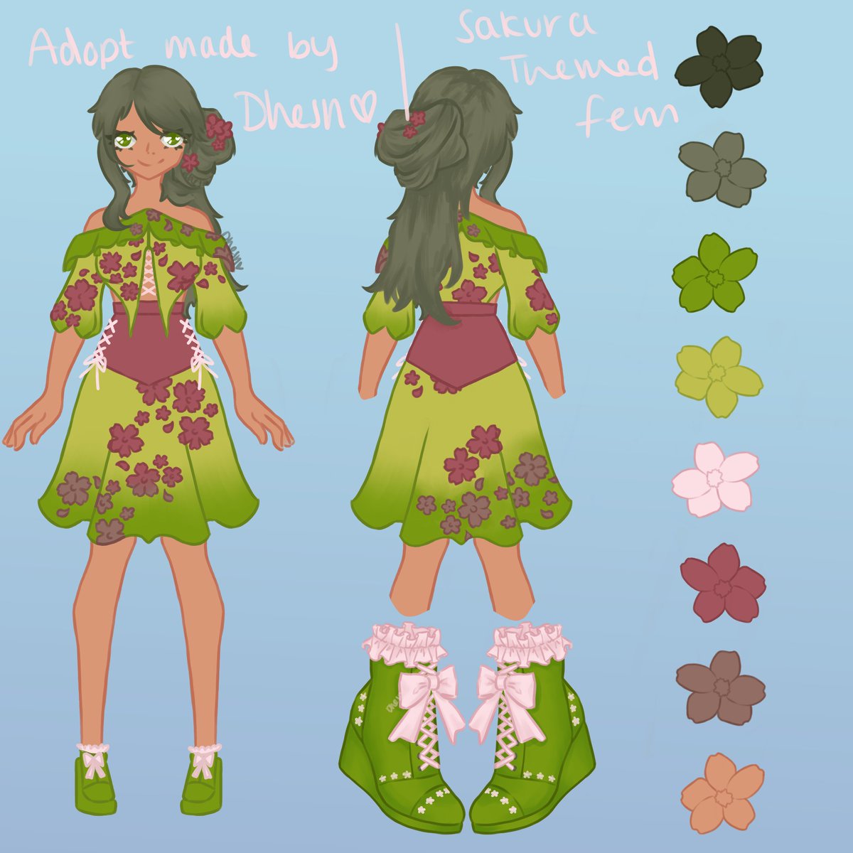 OC adoptable design --just testing the waters with a simple-ish design.
Min - £8/$10.50 
#adopt #adoptable #adoptables #characterdesign #vtuber