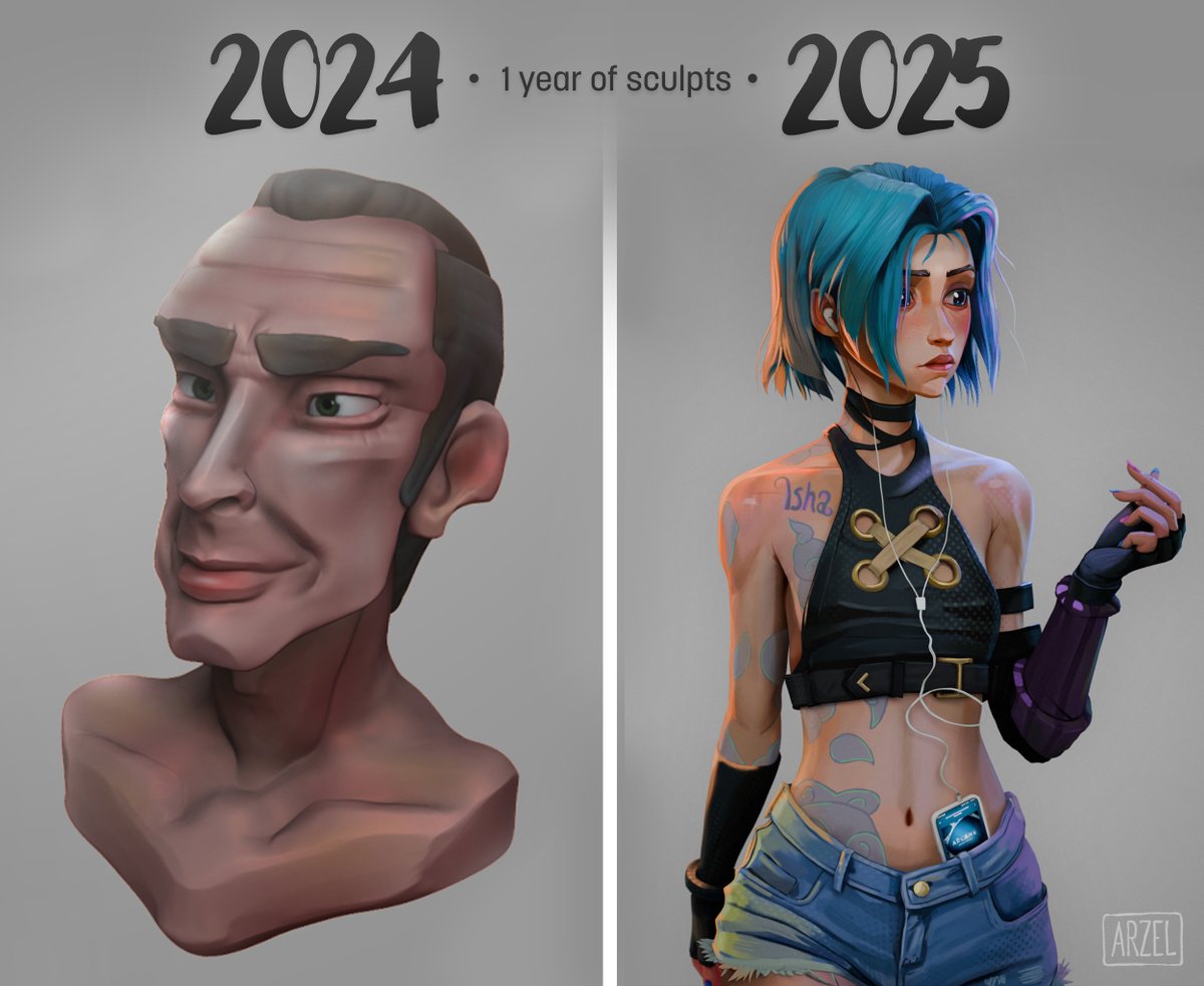 Peculiar day today, it’s been a year since I decided to focus a lot more on sculpting! Here is the first sculpt I made on this adventure a year ago. Let’s talk about this journey a bit ⬇️